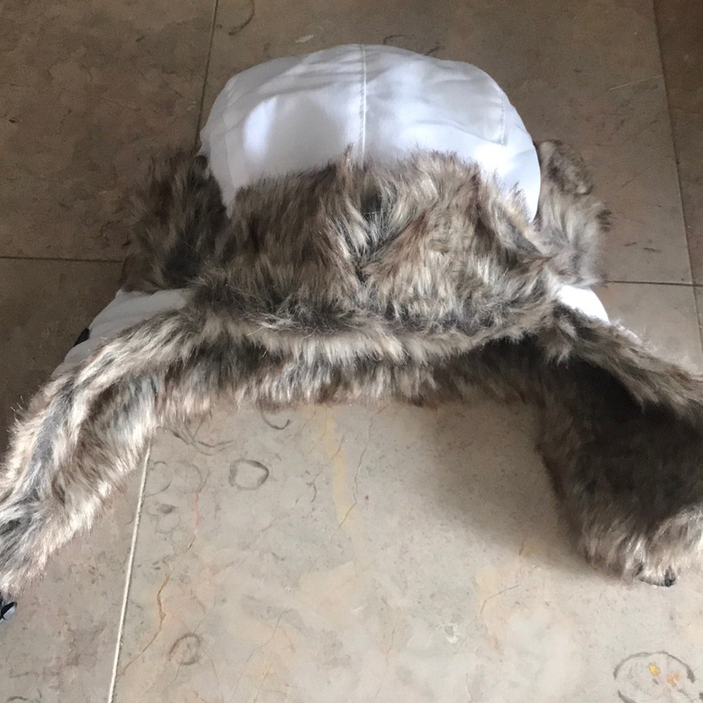 White bomber hat